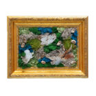 Custom-17x22-Green-and-Blue-Preserved-Moss-Wall-Art-in-a-Gold-Antique-Vintage-Picture-Frame