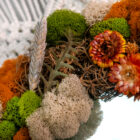 Harvest Halo Mirror custom handcrafted moss wall mirror detail