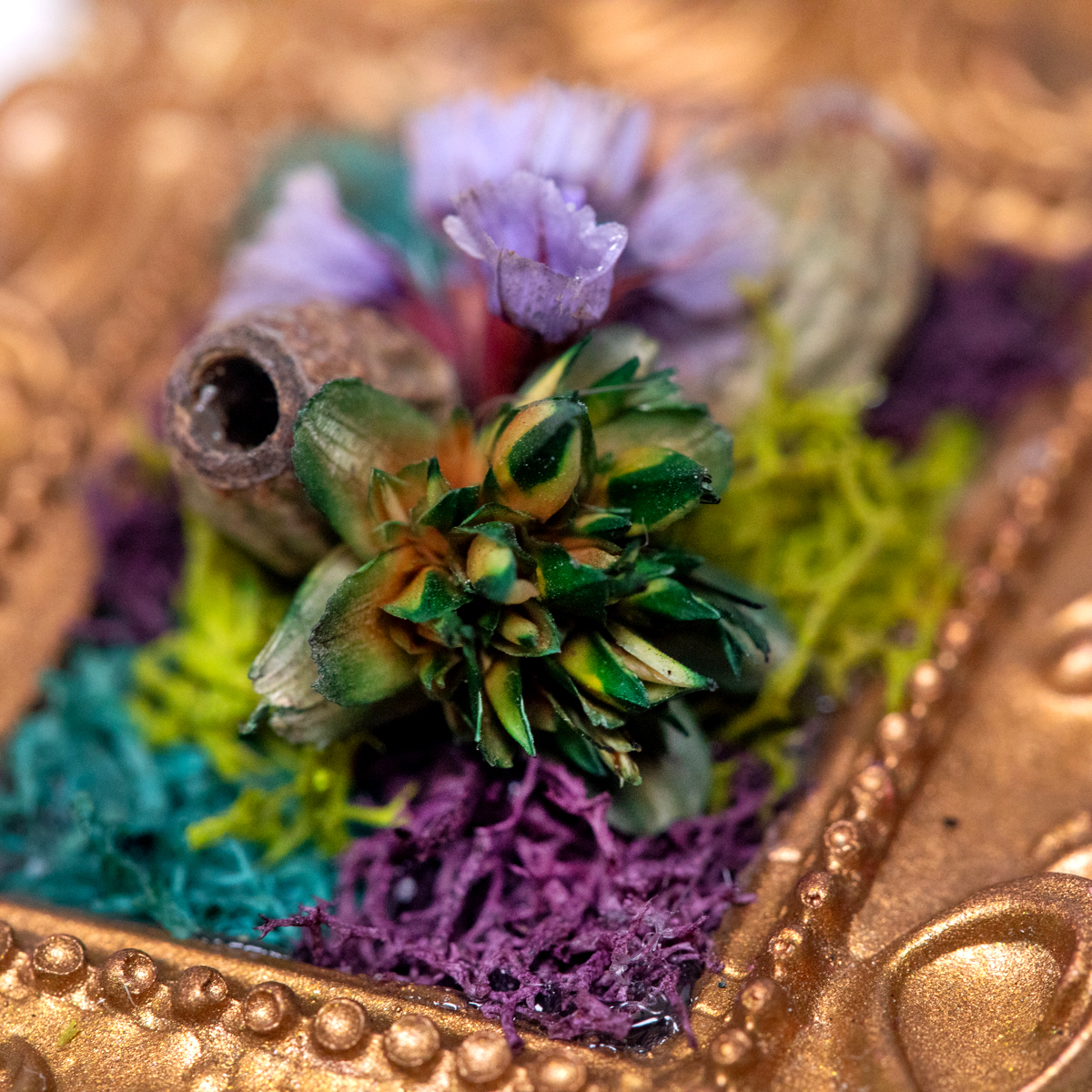 Golden Thicket Heirloom Mini Handcrafted custom Moss Wall Art