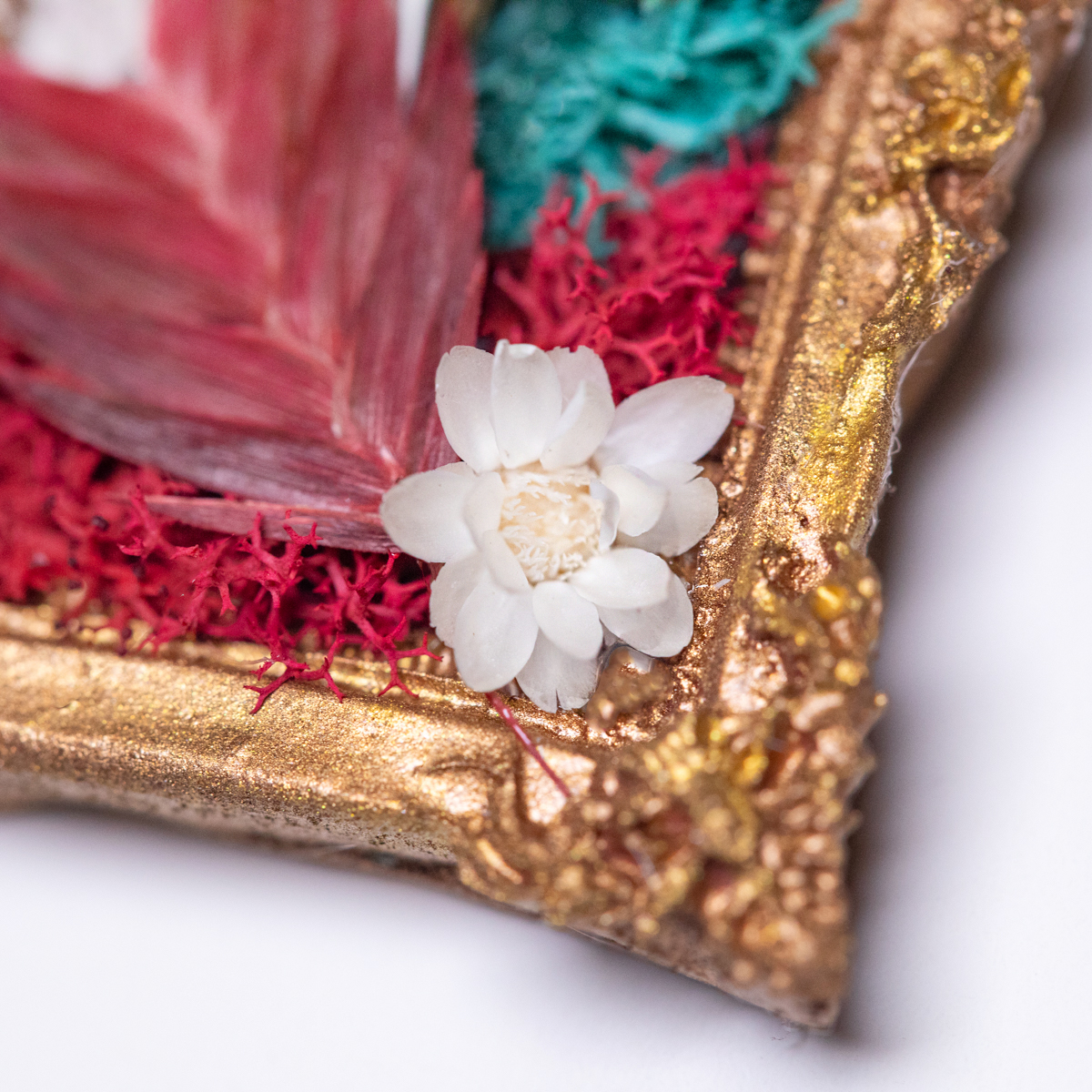 Scarlet Relic Mini handcrafted custom moss wall art